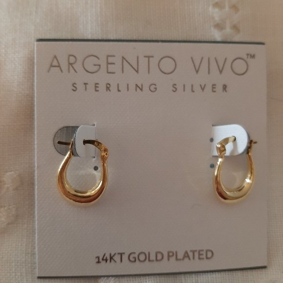 Gold Plated Hoop Earrings - Picture 1 of 1
